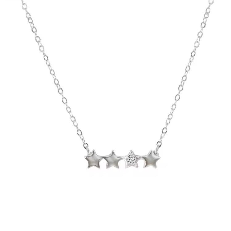 925 Sterling Silver Stars Necklace